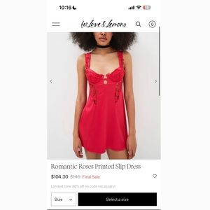 For Love and Lemons Romantic Rose Printed slip dress
